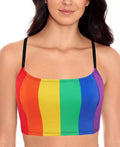 Salt + Cove Juniors Rainbow Cropped Bikini Top by Vanessa Jane