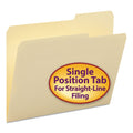 Smead Manila Guide Height Systems File Folders, 2/5-Cut Tabs: Right of Center, Letter Size, 0.75" Expansion, Manila, 100/Box