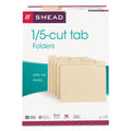Smead Manila File Folders, 1/5-Cut Tabs: Assorted, Letter Size, 0.75" Expansion, Manila, 100/Box