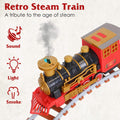 193-Piece: Electric Train Set Steam Locomotive Passenger Coach Coal Car Christmas Train by DailySale