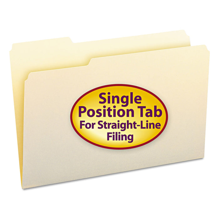 Smead Manila File Folders, 1/3-Cut Tabs: Left Position, Legal Size, 0.75" Expansion, Manila, 100/Box