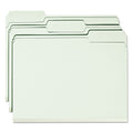 Smead Expanding Recycled Heavy Pressboard Folders, 1/3-Cut Tabs: Assorted, Letter Size, 2" Expansion, Gray-Green, 25/Box