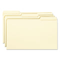 Smead Reinforced Tab Manila File Folders, 1/3-Cut Tabs: Assorted, Legal Size, 0.75" Expansion, 11-pt Manila, 100/Box