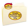 Smead Reinforced Guide Height File Folders, 2/5-Cut Tabs: Right Position, Legal Size, 0.75" Expansion, Manila, 100/Box