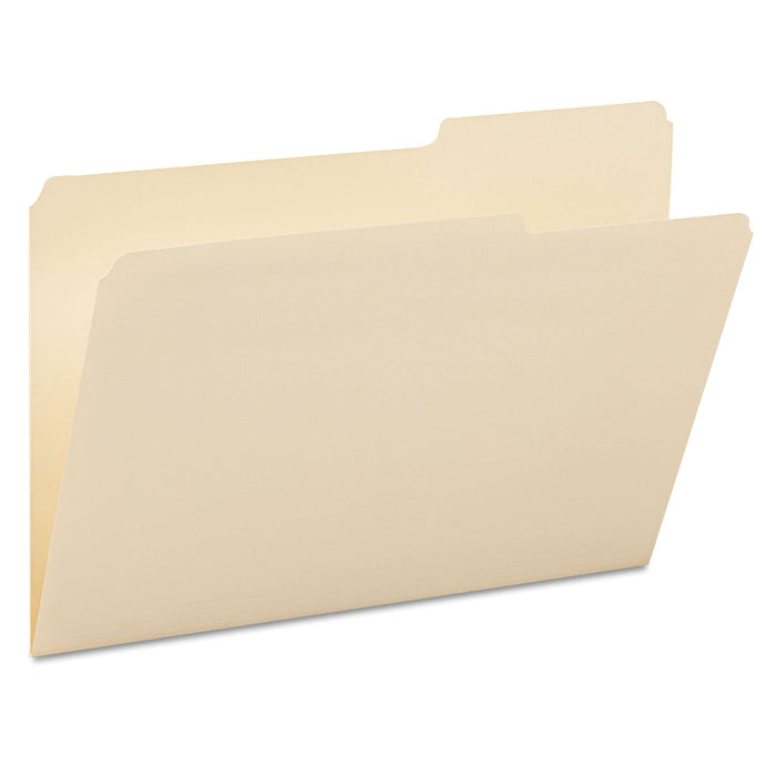Smead Manila Guide Height Systems File Folders, 2/5-Cut Tabs: Right of Center, Legal Size, 0.75" Expansion, Manila, 100/Box
