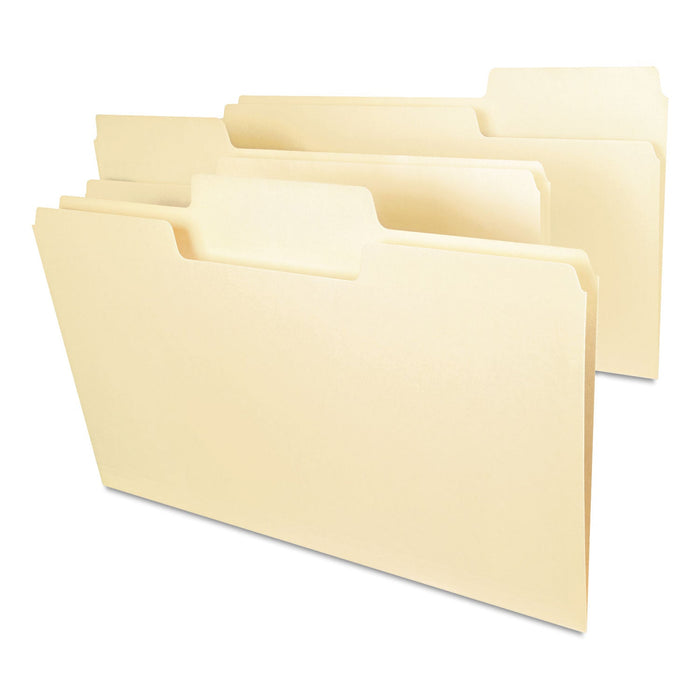 Smead SuperTab Top Tab File Folders, 1/3-Cut Tabs: Assorted, Legal Size, 0.75" Expansion, 14-pt Manila, 50/Box