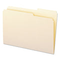 Smead Reinforced Guide Height File Folders, 2/5-Cut Tabs: Right Position, Legal Size, 0.75" Expansion, Manila, 100/Box