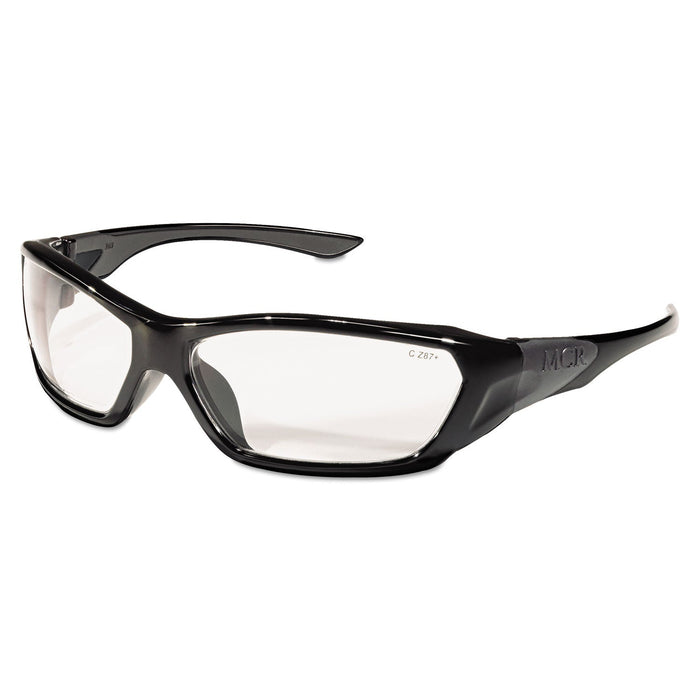 MCR ForceFlex Safety Glasses, Black Frame, Clear Lens