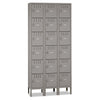Tennsco Box Compartments with Legs, Triple Stack, 36w x 18d x 78h, Medium Gray