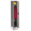 Tennsco Single-Tier Locker with Legs, One Locker with Hat Shelf and Coat Rod, 12" x 18" x 78", Medium Gray