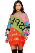 Multi Color Hooded Sweater Dress by The House of Stylez