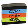 Trodat Interlocking Stack Stamp, COPY, DRAFT, ORIGINAL, 1.81" x 0.63", Assorted Fluorescent Ink