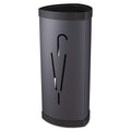 Alba Triangular Umbrella Stand, Steel/Plastic, 10.25w x 10.25d x 23.67h, Black