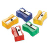 Westcott One-Hole Manual Pencil Sharpeners, 4 x 2 x 1, Assorted Colors, 24/Pack
