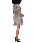 Michael Michael Kors Cheetah-Print Tie-Cuff Dress, Size XS by Vanessa Jane