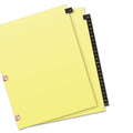 Avery Preprinted Black Leather Tab Dividers w/Copper Reinforced Holes, 25-Tab, A to Z, 11 x 8.5, Buff, 1 Set
