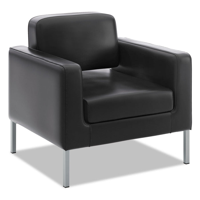 HON Corral Club Chair, 31.5" x 28" x 30.5", Black Seat/Back, Platinum Base