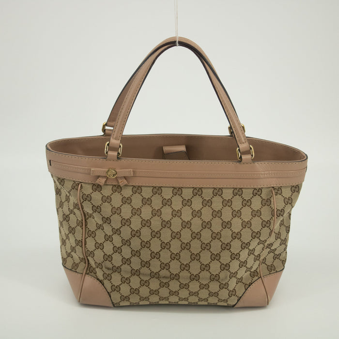 Gucci Brown x Pink Canvas x Leather Mayfair Tote Bag #1952 by Bolt Boutique