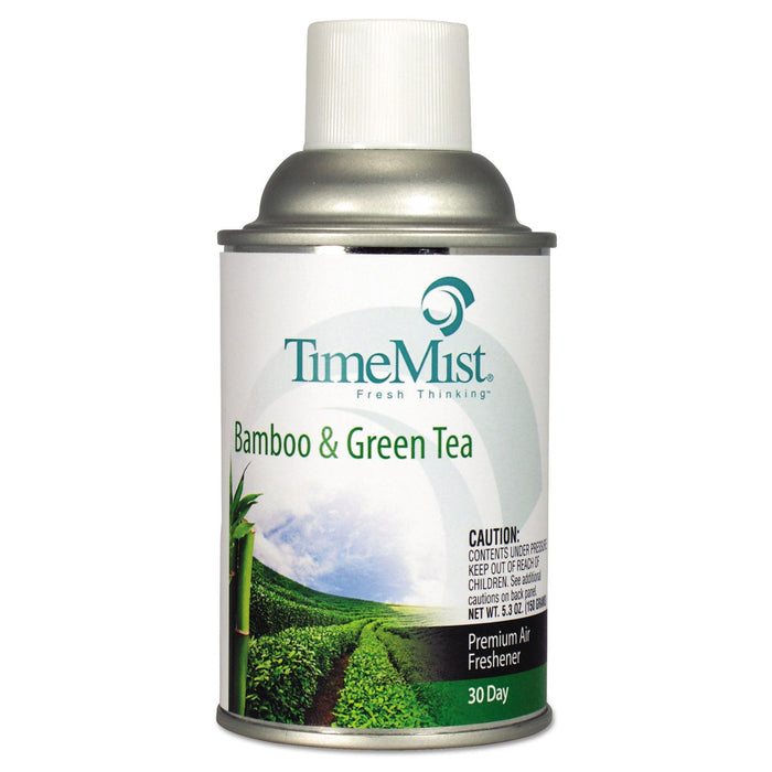 TimeMist Premium Metered Air Freshener Refill, Bamboo/Green Tea, 6.6 oz Aerosol Spray, 12/Carton