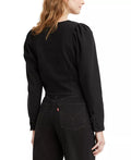 Levis Teegan Cotton Mutton-Sleeve Blouse – Black, Size Small by Vanessa Jane