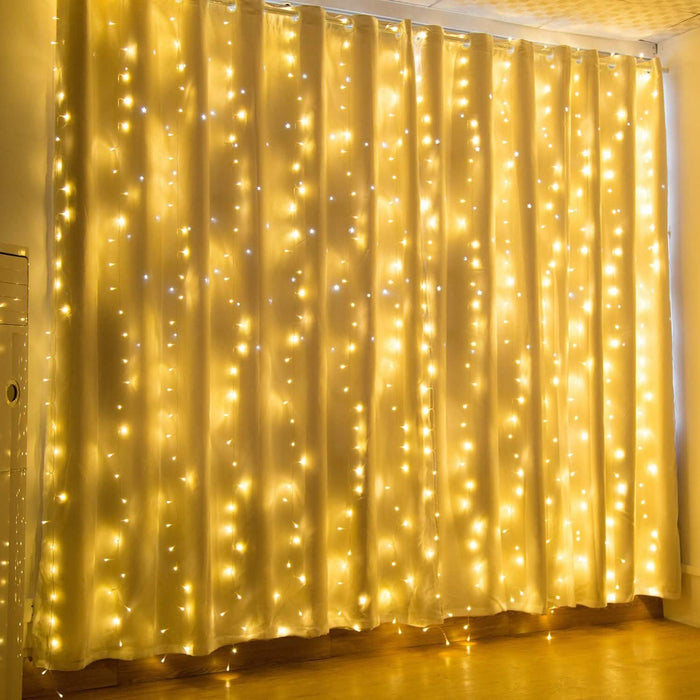 19.6 x 6.6 FT. 448 LED Warm White Waterproof String Fairy Curtain Lights by DailySale