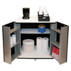 Vertiflex Refreshment Stand, Engineered Wood, 9 Shelves, 29.5" x 21" x 33", White/Black