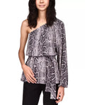 Michael Michael Kors One-Shoulder Snake-Print Tunic, Size XXS by Vanessa Jane