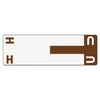 Smead AlphaZ Color-Coded First Letter Combo Alpha Labels, H/U, 1.16 x 3.63, Dark Brown/White, 5/Sheet, 20 Sheets/Pack