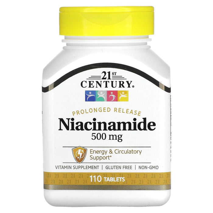 21st Century Niacin 500mg Prolonged Release, Heart Health Support, 110 Tablets by Pasteur Pharmacy