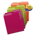 Smead Organized Up Heavyweight Vertical File Folders, 1/2-Cut Tabs, Letter Size, Assorted: Green/Orange/Red/Sky Blue/Yellow, 6/Pack