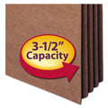 Smead Redrope TUFF Pocket Drop-Front File Pockets with Fully Lined Gussets, 3.5" Expansion, Legal Size, Redrope, 10/Box