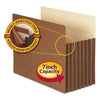 Smead Redrope TUFF Pocket Drop-Front File Pockets with Fully Lined Gussets, 7" Expansion, Letter Size, Redrope, 5/Box