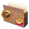 Smead Redrope TUFF Pocket Drop-Front File Pockets with Fully Lined Gussets, 5.25" Expansion, Letter Size, Redrope, 10/Box