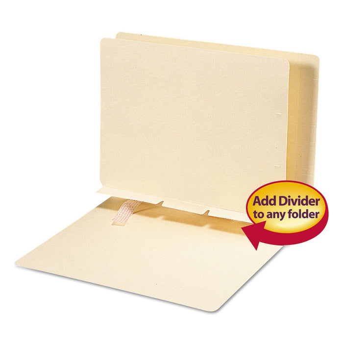 Smead Self-Adhesive Folder Dividers for Top/End Tab Folders, Prepunched for Fasteners, Letter Size, Manila, 100/Box