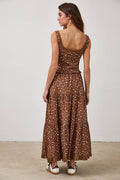 Floral Lace Trim Front Tie Top & Skirt Set by Boutique 23
