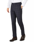 Tallia Mens Slim-Fit Navy Plaid Wool Dress Pants, Size 34X30 by Vanessa Jane