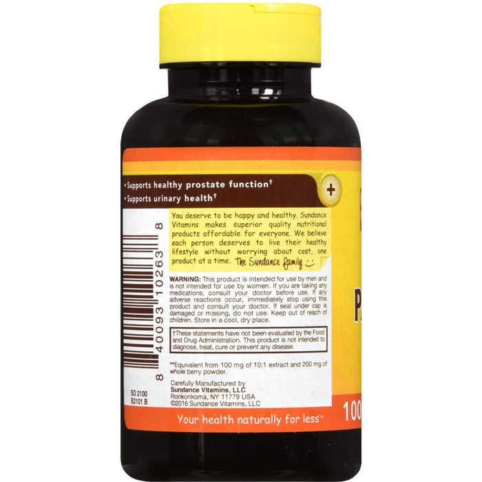 Sundance Vitamins Saw Palmetto 1200 Mg - 100 Capsules by Pasteur Pharmacy