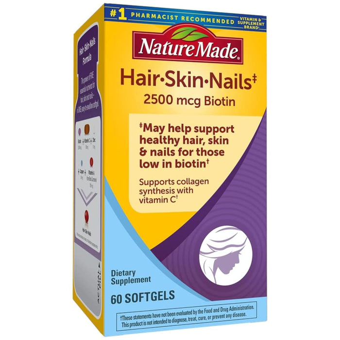 Nature Made Hair, Skin And Nails With Biotin 2500 Mcg Softgels by Pasteur Pharmacy