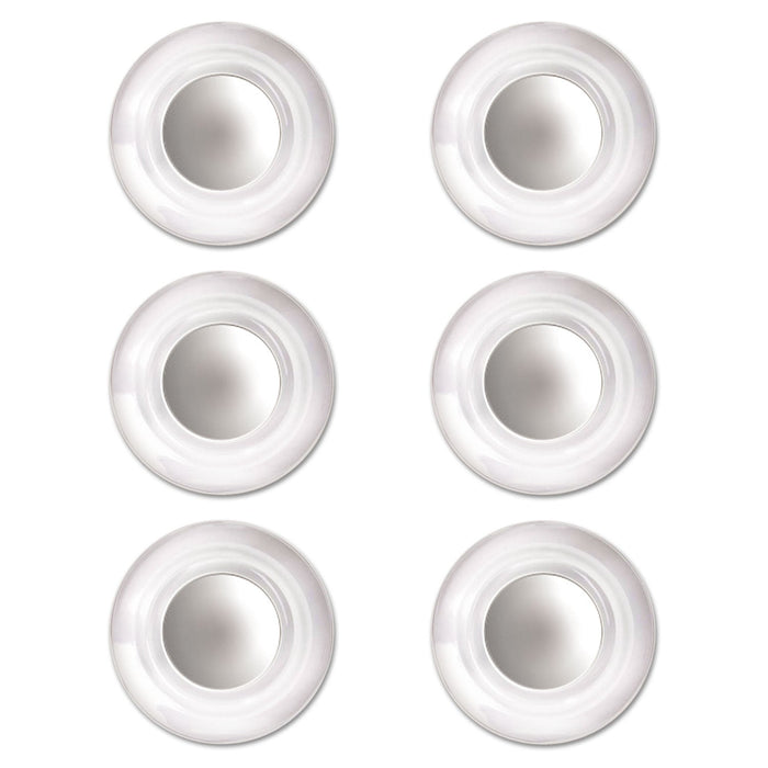 Quartet Glass Magnets, Large, Clear, 0.45" Diameter, 6/Pack