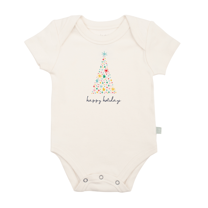 graphic bodysuit | happy holidays tree by Finn + Emma