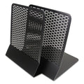 Artistic Urban Collection Punched Metal Bookends, Nonskid, 5.5 x 6.5 x 6.5, Perforated Steel, Black, 1 Pair