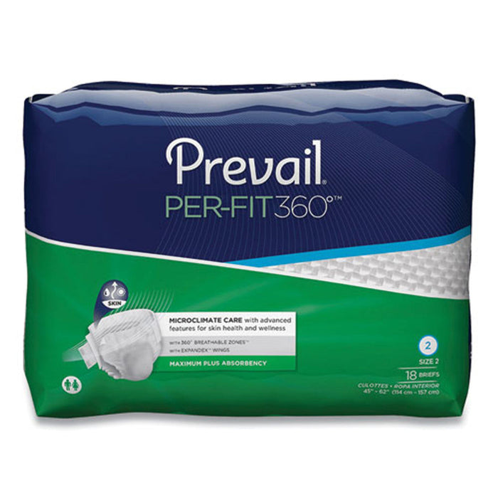 Prevail Per-Fit360 Degree Briefs, Maximum Plus Absorbency, Size 2, 45" To 62" Waist, 72/Carton (PVLPFNG013) by Pasteur Pharmacy