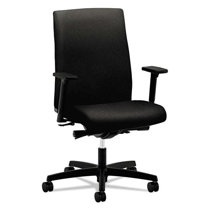 HON Ignition Series Mid-Back Work Chair, Supports Up to 300 lb, 17" to 22" Seat Height, Black