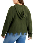 Full Circle Trends Trendy Plus Size Hooded Distressed Sweater by Vanessa Jane