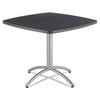 Iceberg CafeWorks Table, Cafe-Height, Square Top, 36w x 36d x 30h, Graphite Granite/Silver