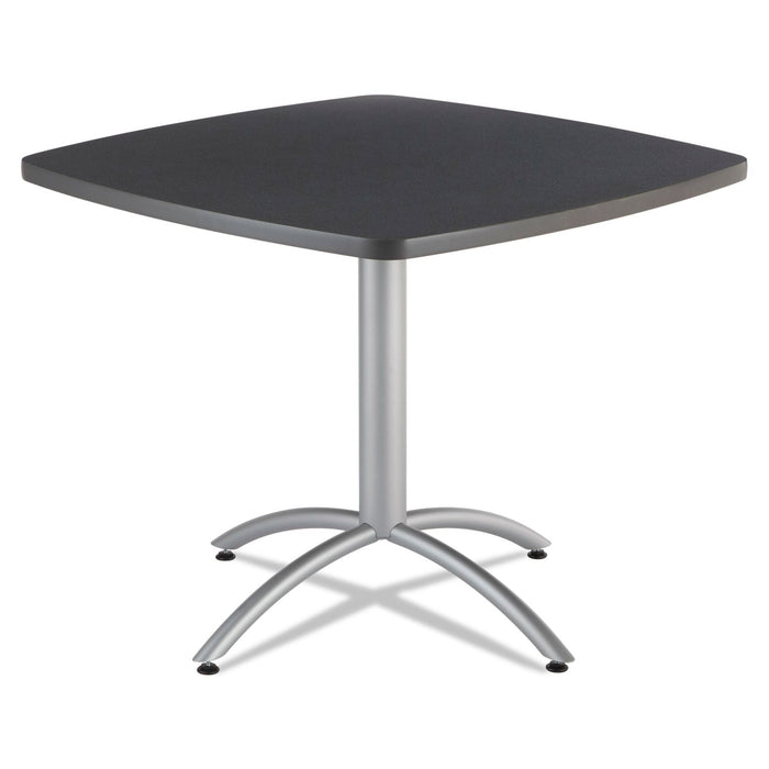 Iceberg CafeWorks Table, Cafe-Height, Square Top, 36w x 36d x 30h, Graphite Granite/Silver