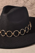 Round Strap Suede Fedora Hat by Boutique 23