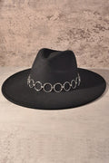 Round Strap Suede Fedora Hat by Boutique 23
