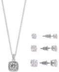 RH Macys Cubic Zirconia Square Pendant Necklace and 3-PC. Stud Earrings by Vanessa Jane