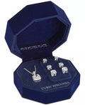 RH Macys Cubic Zirconia Square Pendant Necklace and 3-PC. Stud Earrings by Vanessa Jane